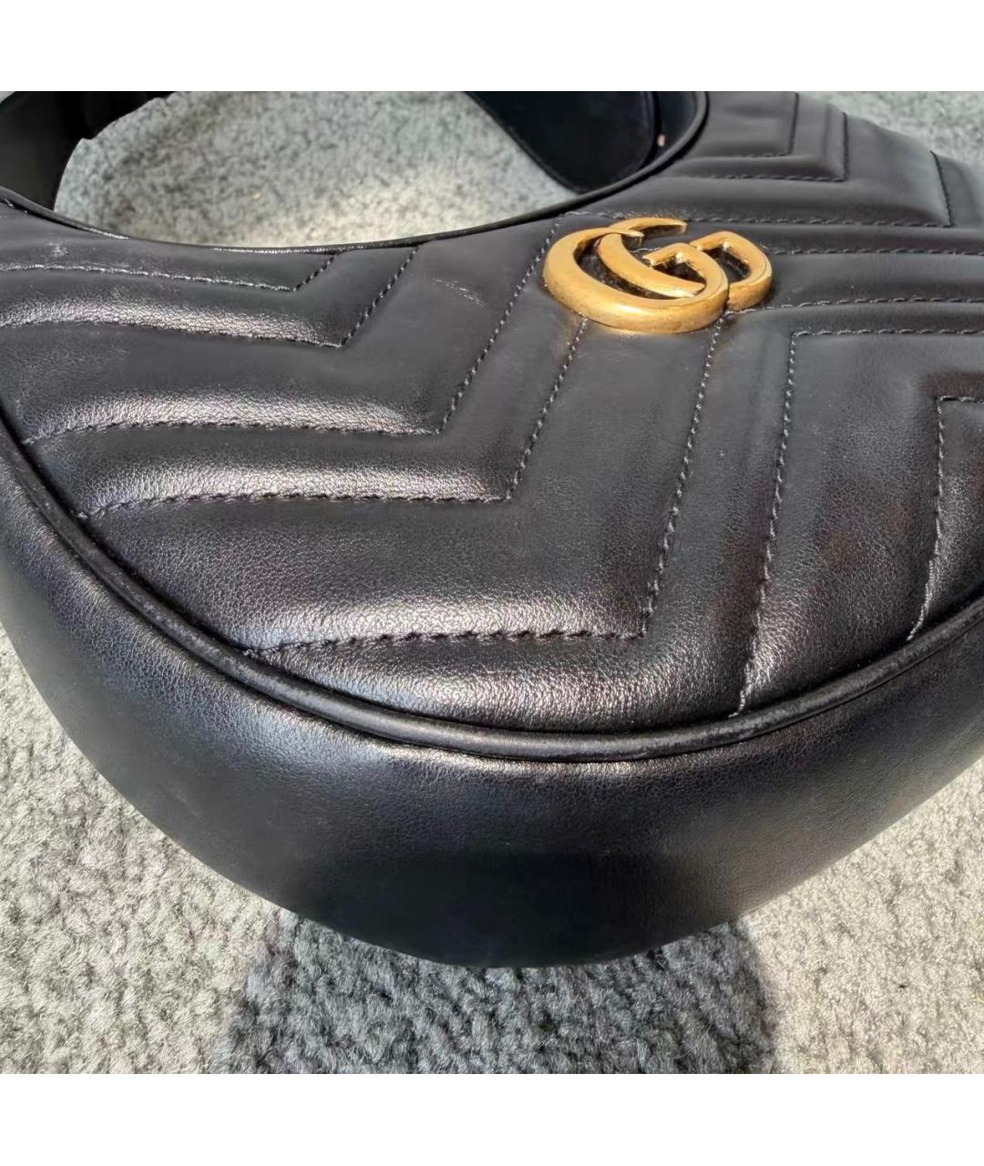 GUCCI Черная кожаная сумка с короткими ручками, фото 7
