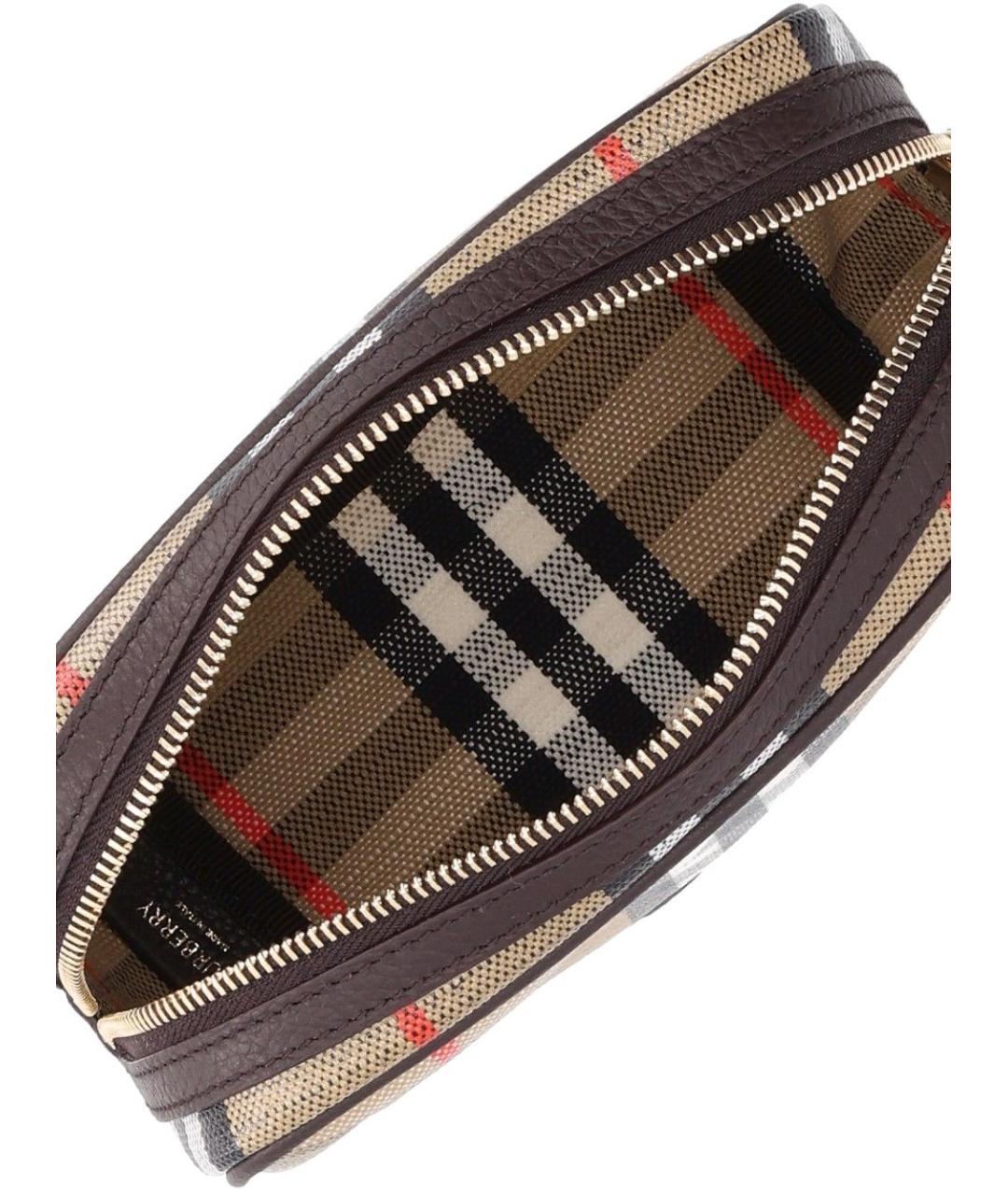 BURBERRY Бежевая косметичка из канвы, фото 4