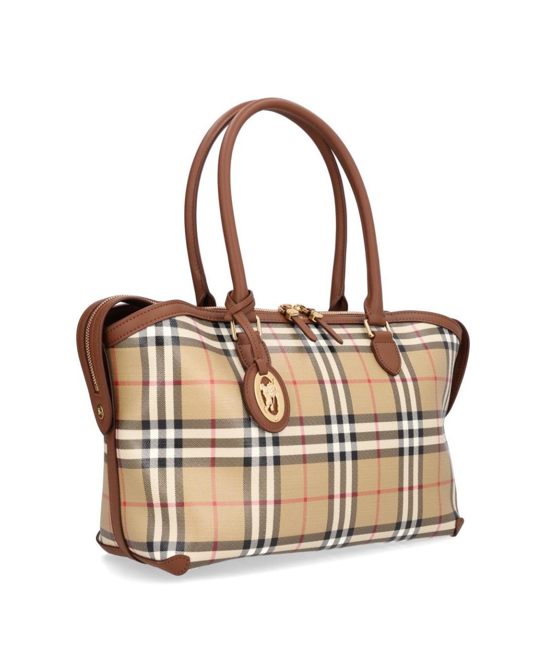 BURBERRY Бежевая сумка тоут из канвы, фото 2