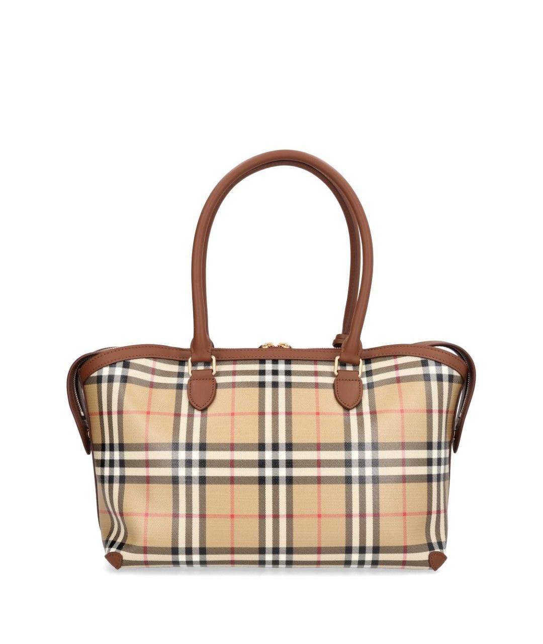 BURBERRY Бежевая сумка тоут из канвы, фото 3