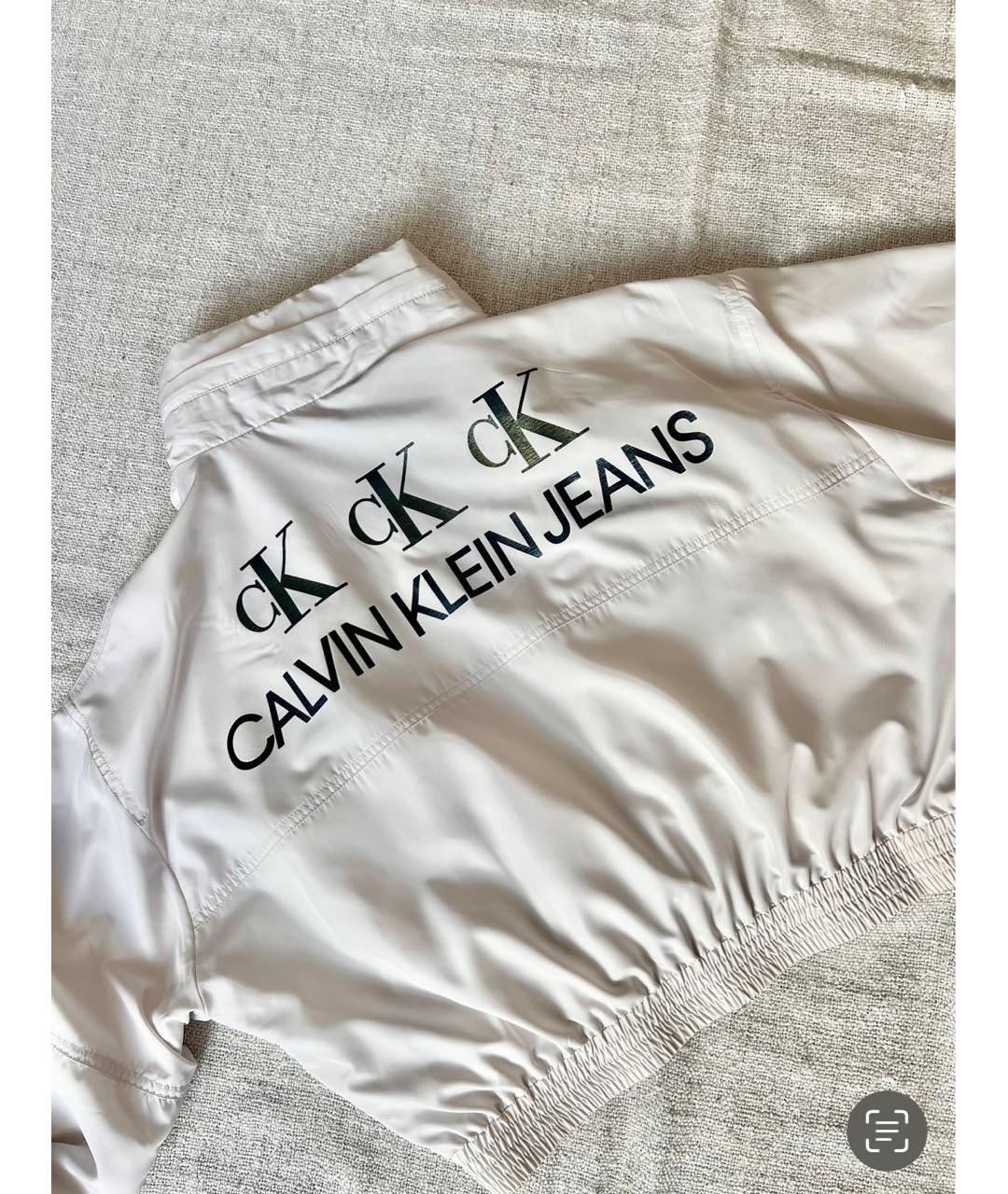 CALVIN KLEIN Бежевая полиэстеровая спортивная куртка, фото 5