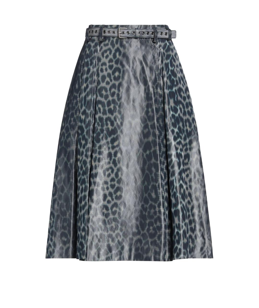CHRISTIAN DIOR Синяя шелковая юбка миди, фото 4