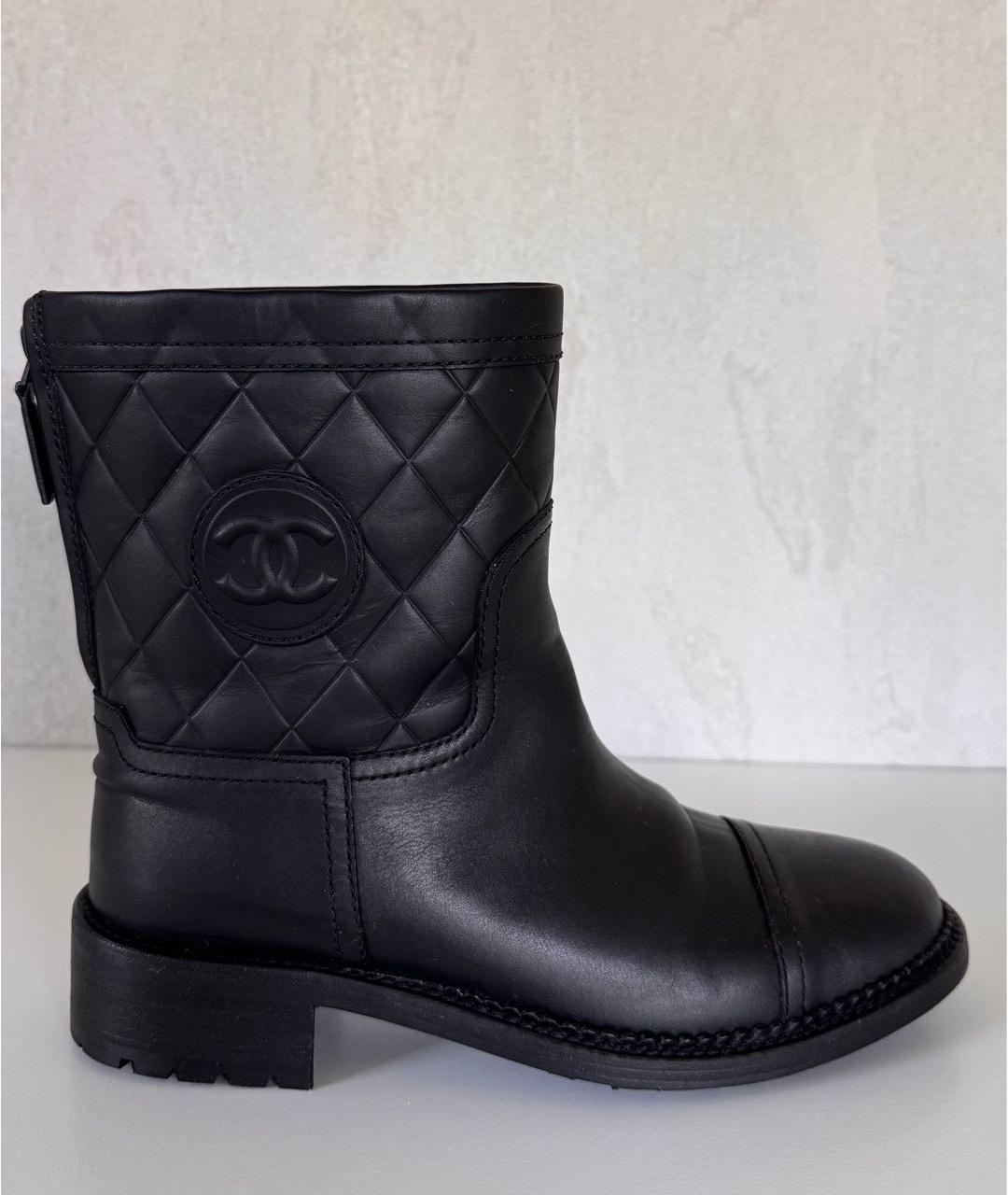 CHANEL Черные кожаные ботинки, фото 9