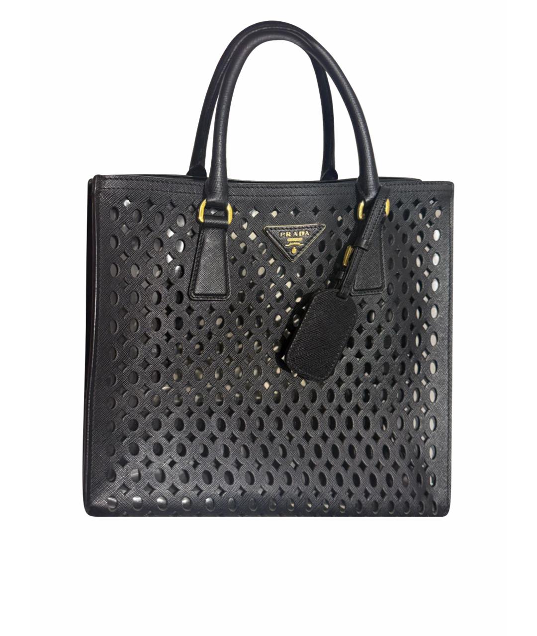 PRADA Черная кожаная сумка тоут, фото 1