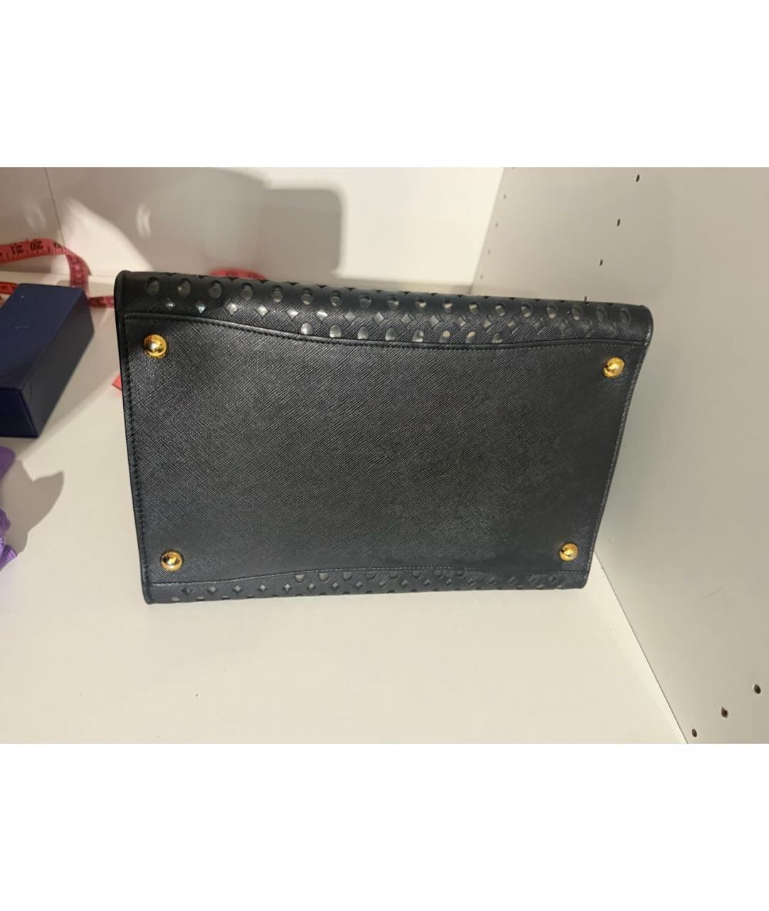 PRADA Черная кожаная сумка тоут, фото 6