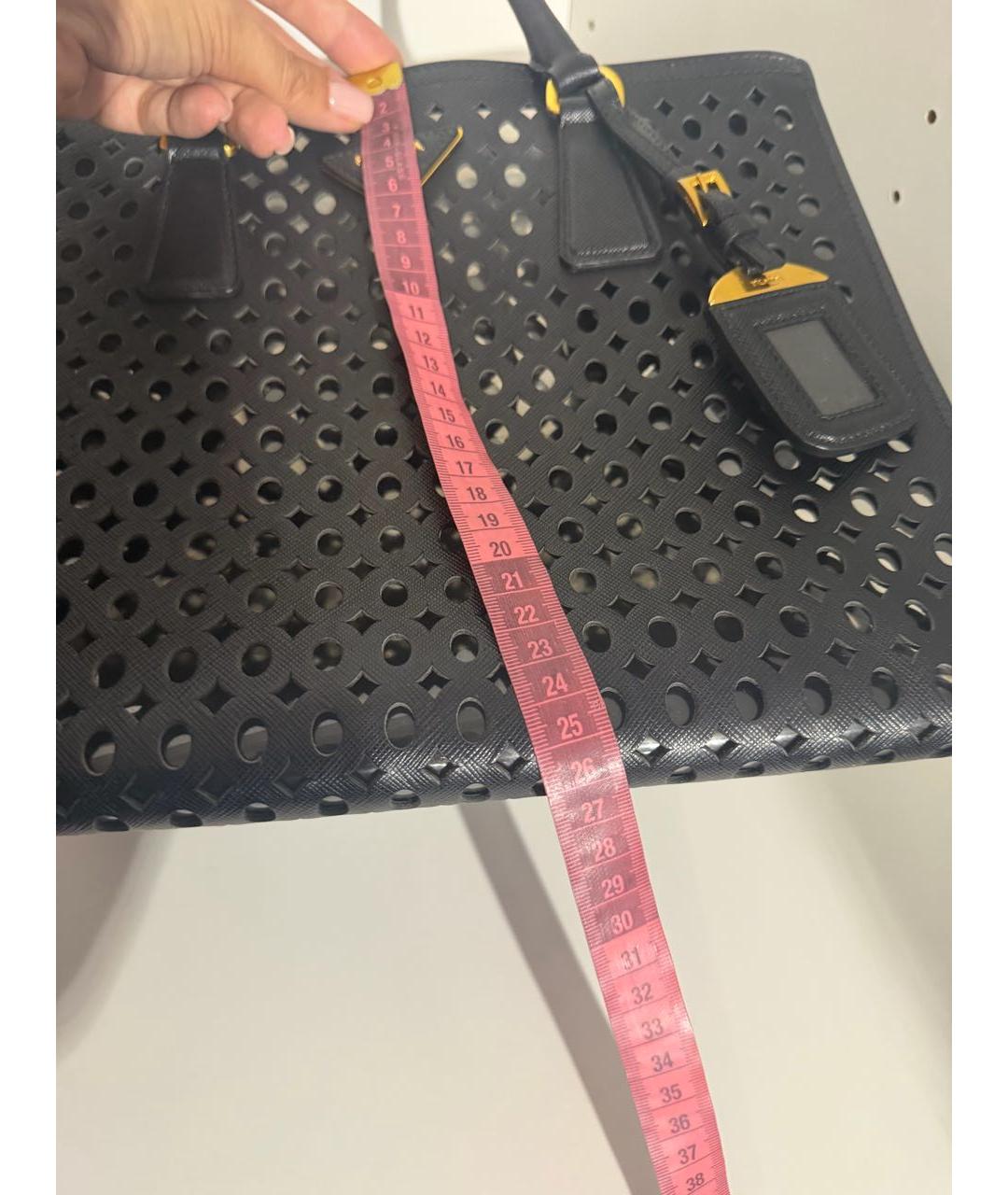 PRADA Черная кожаная сумка тоут, фото 4