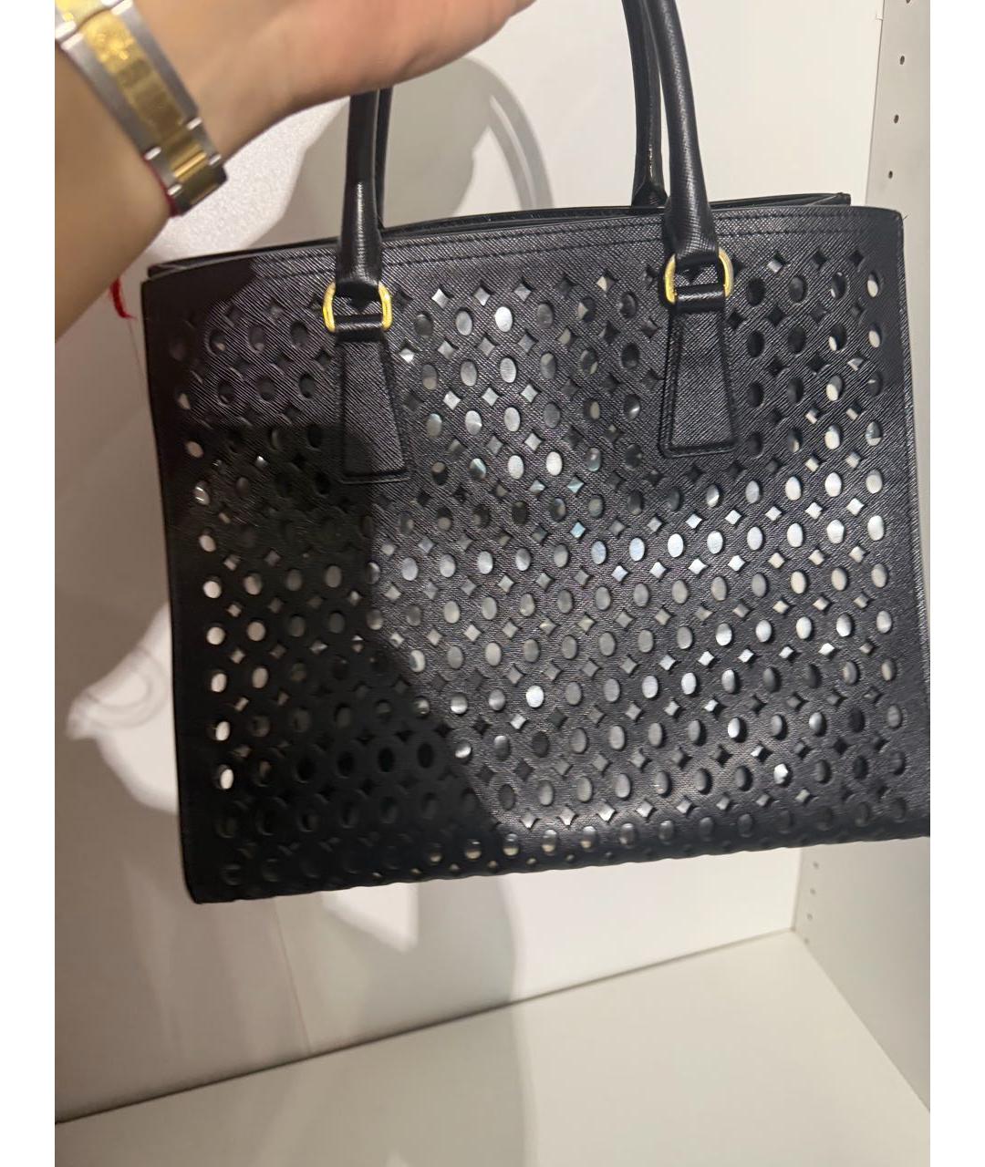 PRADA Черная кожаная сумка тоут, фото 2