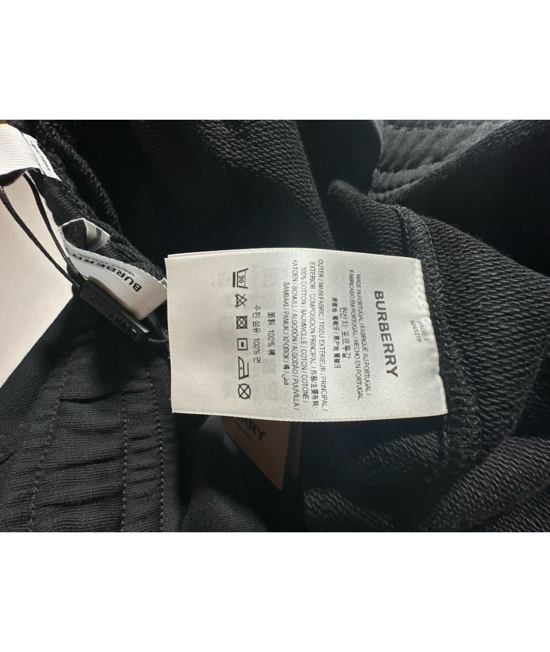 BURBERRY Черные хлопковые шорты, фото 8