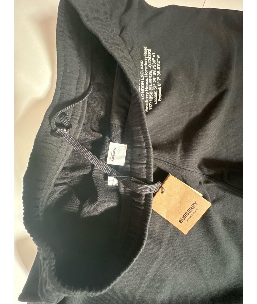 BURBERRY Черные хлопковые шорты, фото 4