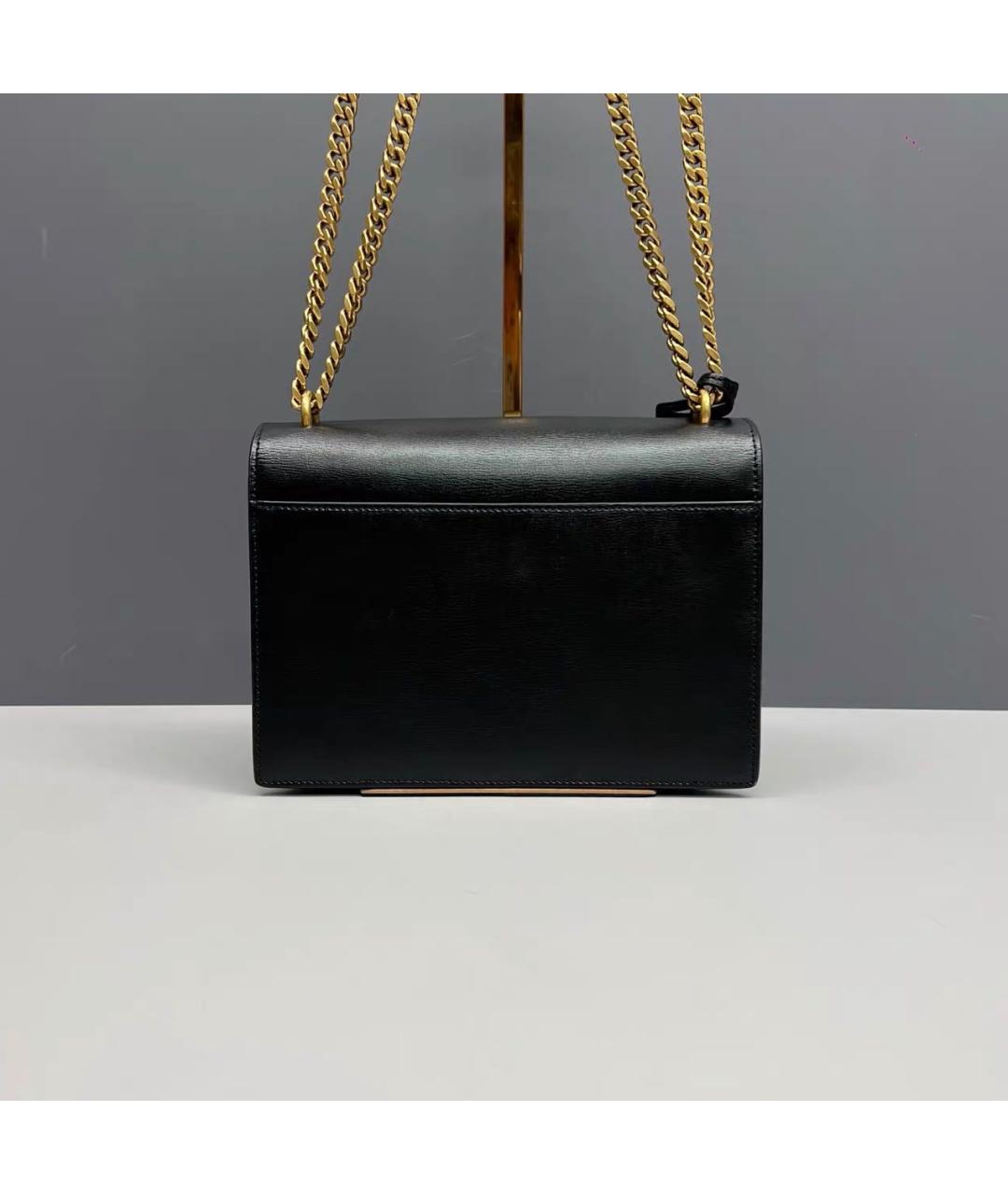SAINT LAURENT Черная кожаная сумка через плечо, фото 2