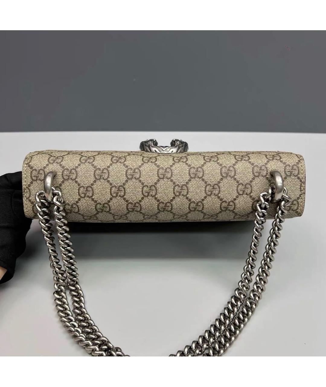 GUCCI Бежевая замшевая сумка через плечо, фото 6