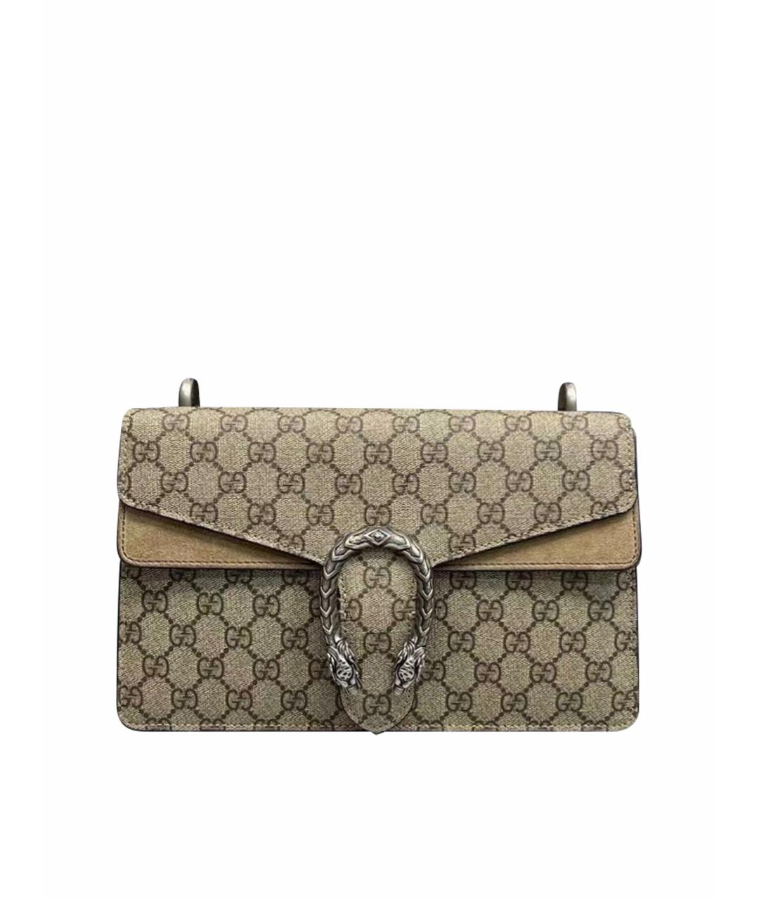 GUCCI Бежевая замшевая сумка через плечо, фото 1