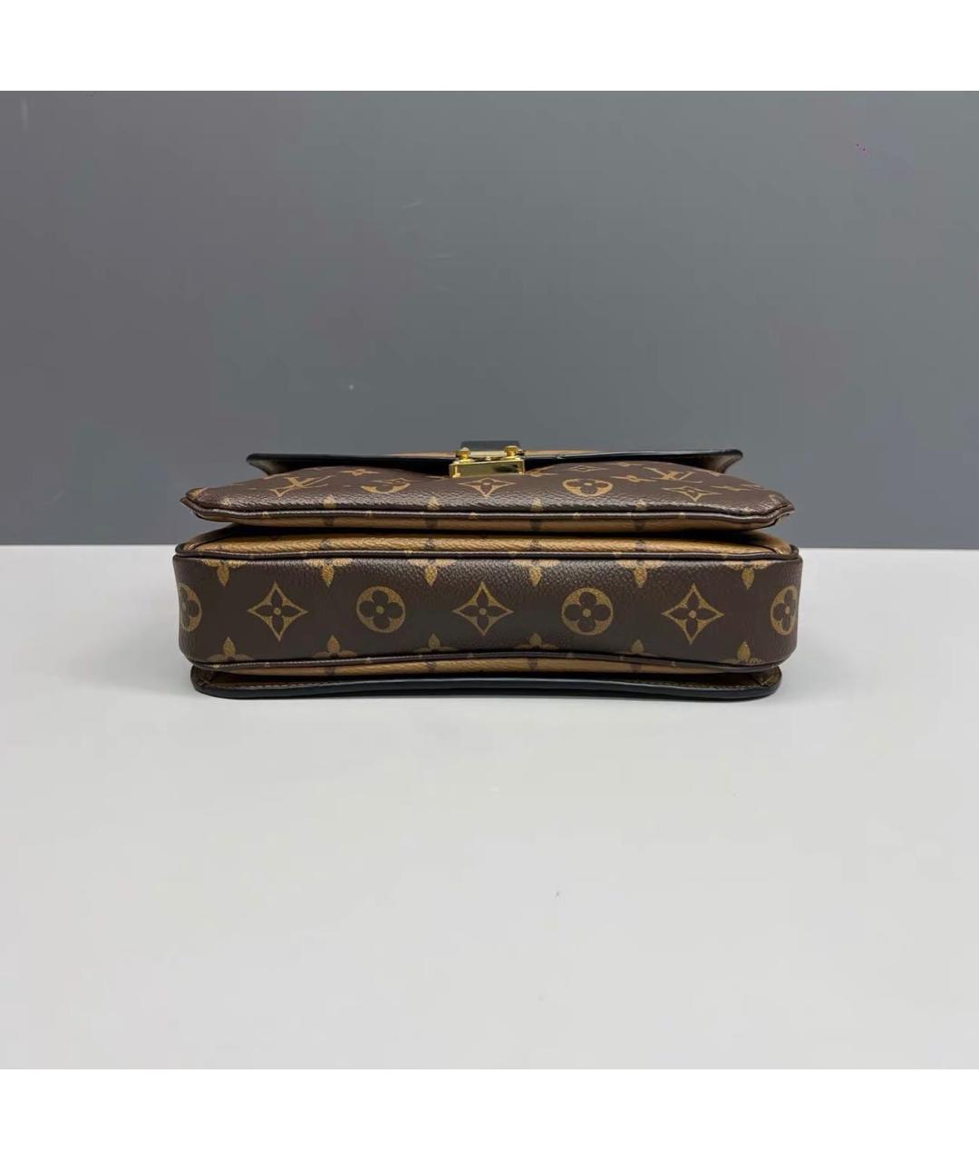 LOUIS VUITTON Коричневая кожаная сумка через плечо, фото 5