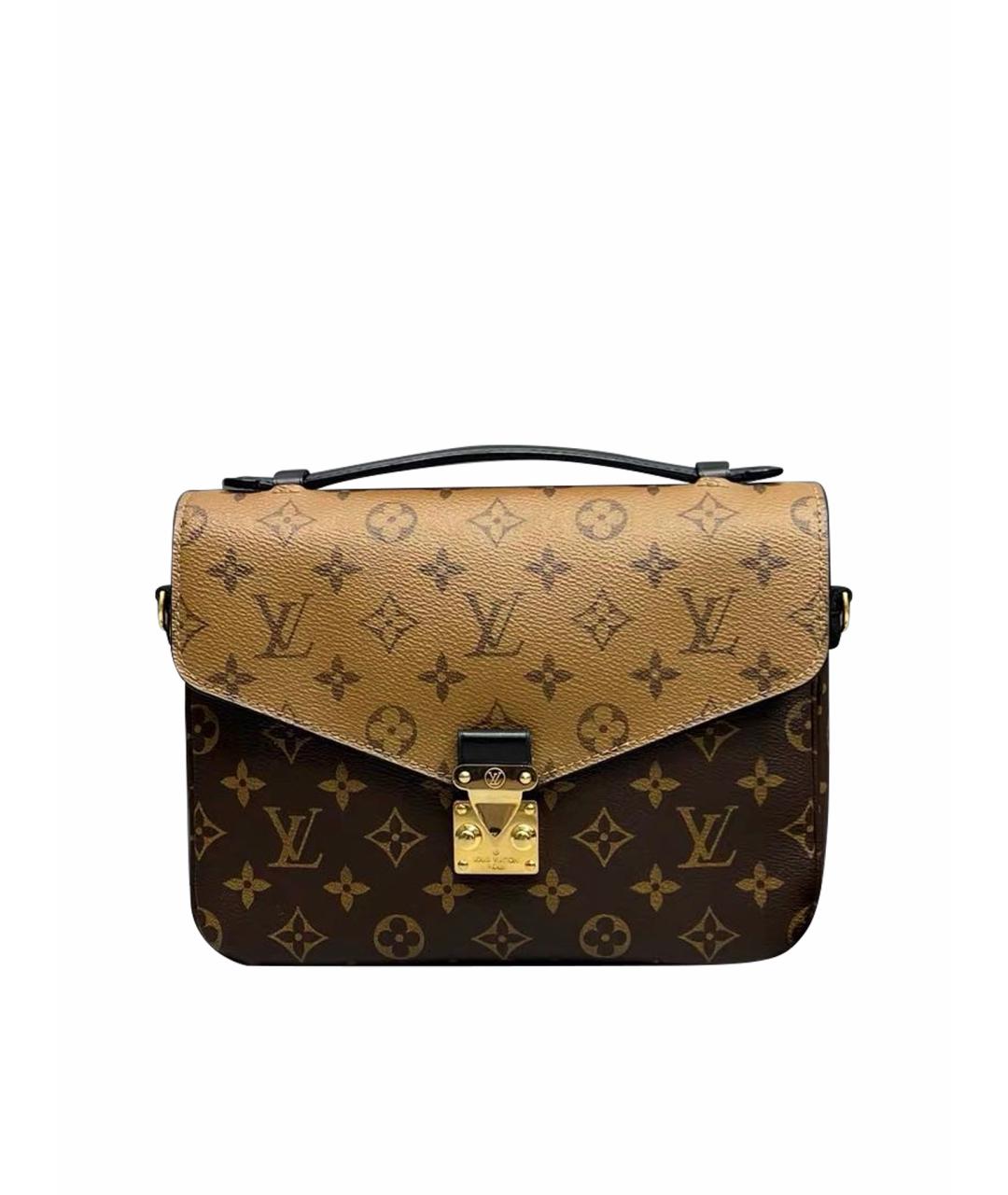 LOUIS VUITTON Коричневая кожаная сумка через плечо, фото 1