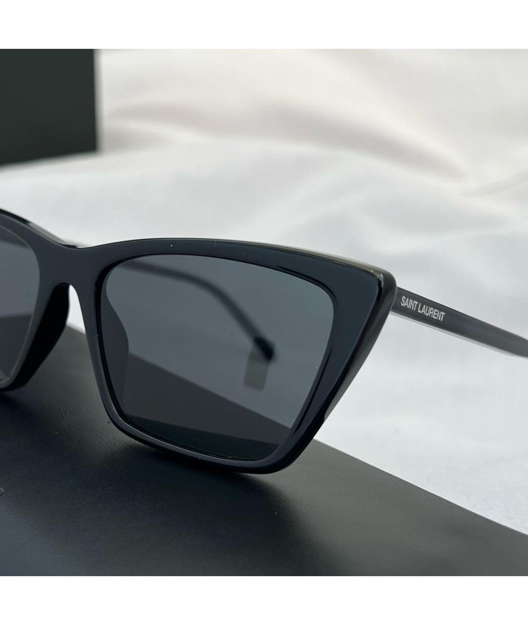 SAINT LAURENT Черные пластиковые солнцезащитные очки, фото 3