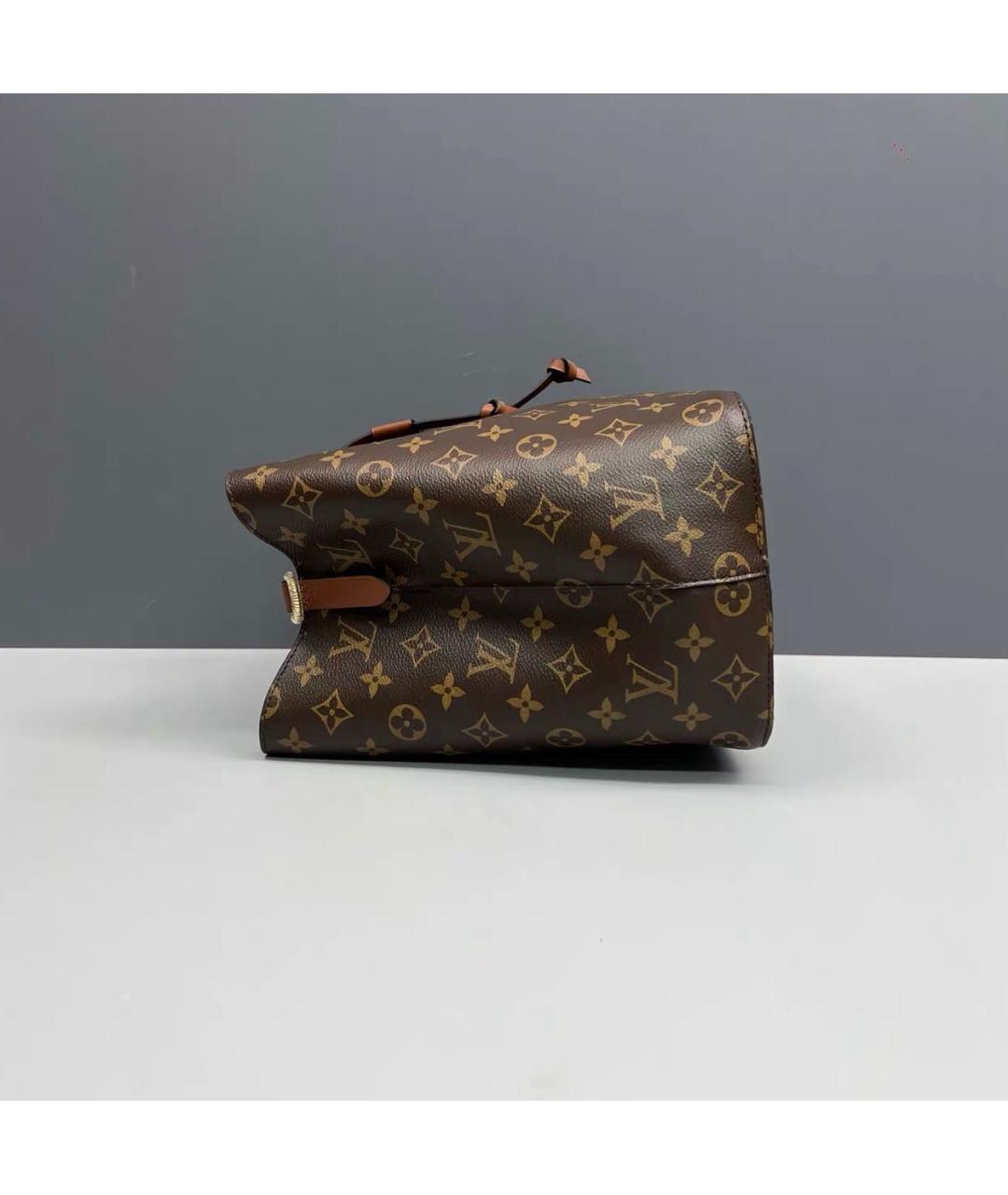 LOUIS VUITTON Коричневая кожаная сумка тоут, фото 3