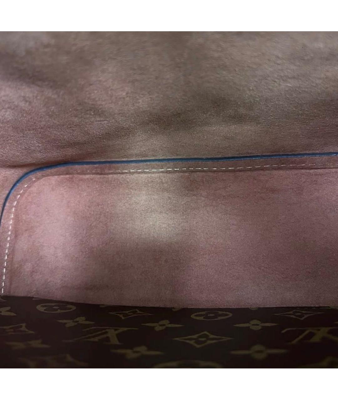 LOUIS VUITTON Коричневая кожаная сумка тоут, фото 7
