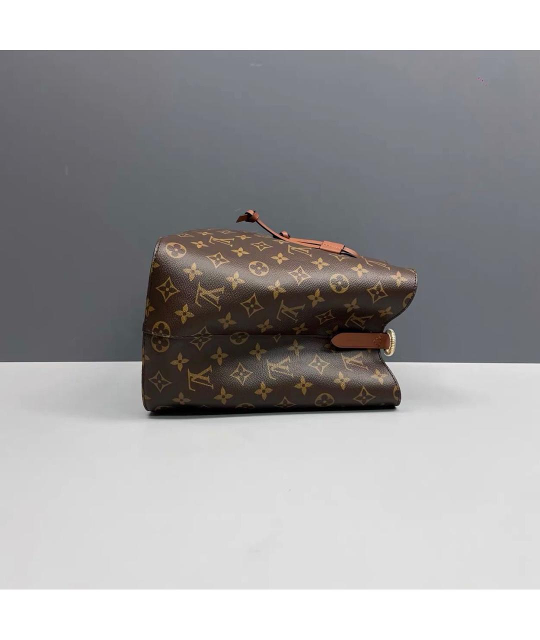 LOUIS VUITTON Коричневая кожаная сумка тоут, фото 4