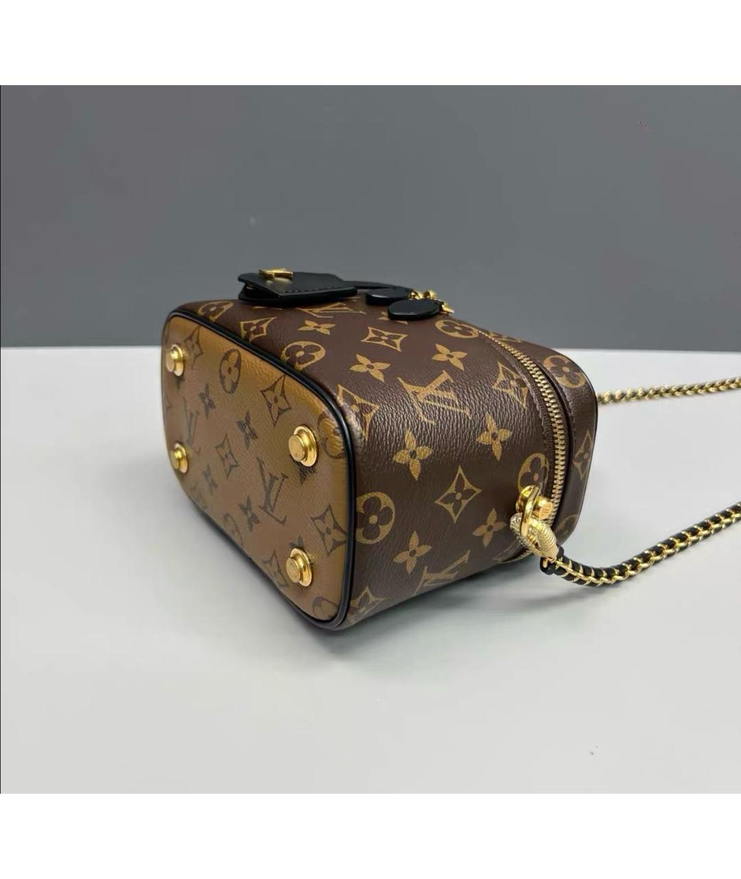 LOUIS VUITTON Коричневая кожаная сумка через плечо, фото 6