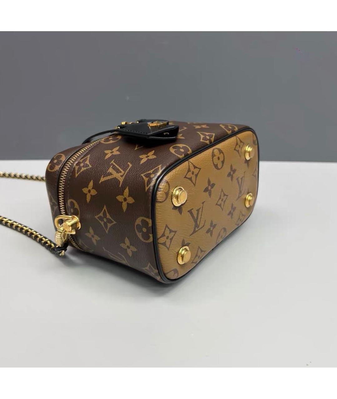 LOUIS VUITTON Коричневая кожаная сумка через плечо, фото 5