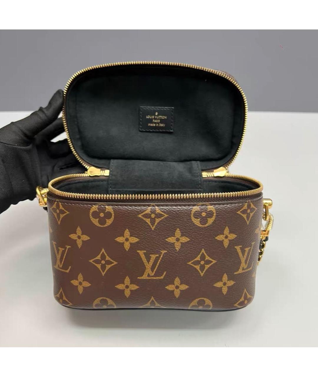 LOUIS VUITTON Коричневая кожаная сумка через плечо, фото 7