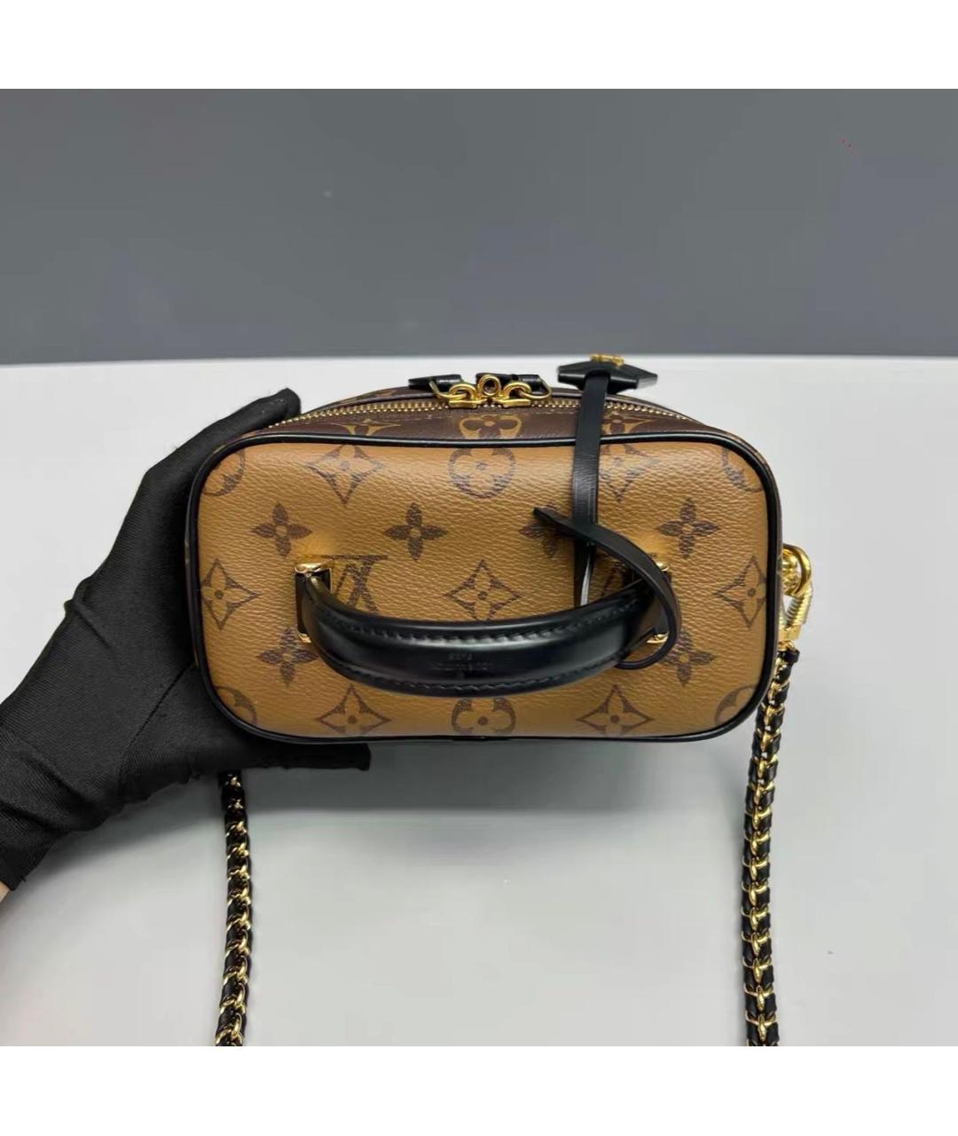 LOUIS VUITTON Коричневая кожаная сумка через плечо, фото 3