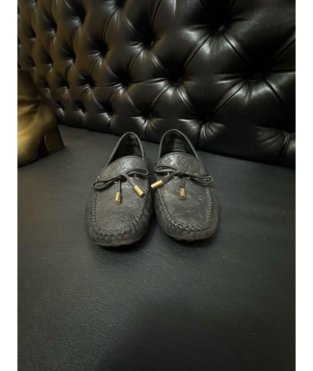 LOUIS VUITTON Черные кожаные мокасины, фото 2