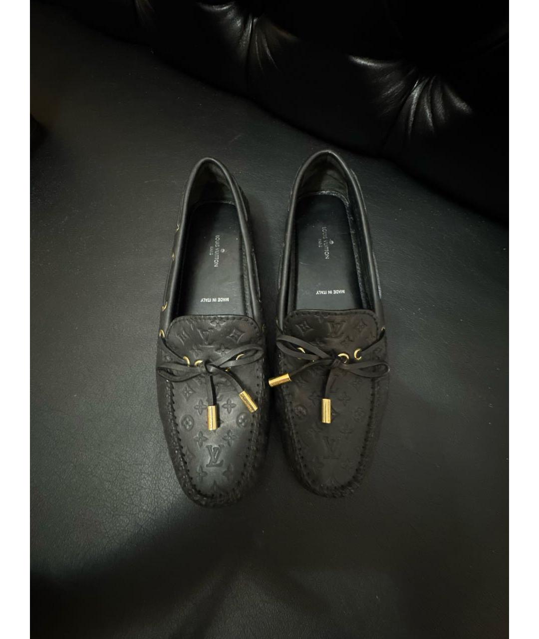 LOUIS VUITTON Черные кожаные мокасины, фото 3