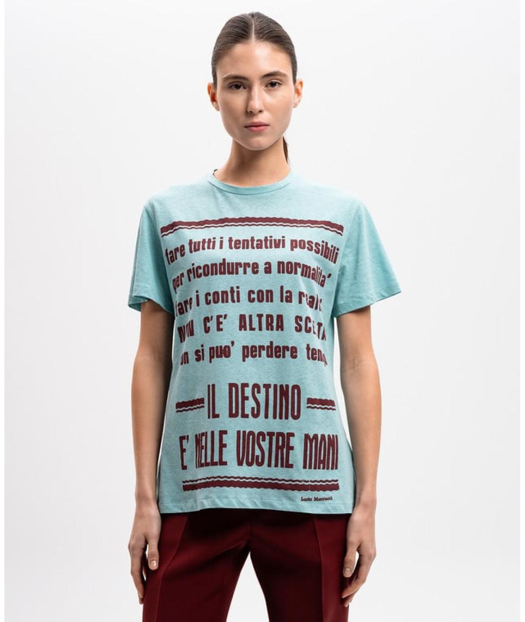 CHRISTIAN DIOR Голубая хлопковая футболка, фото 3