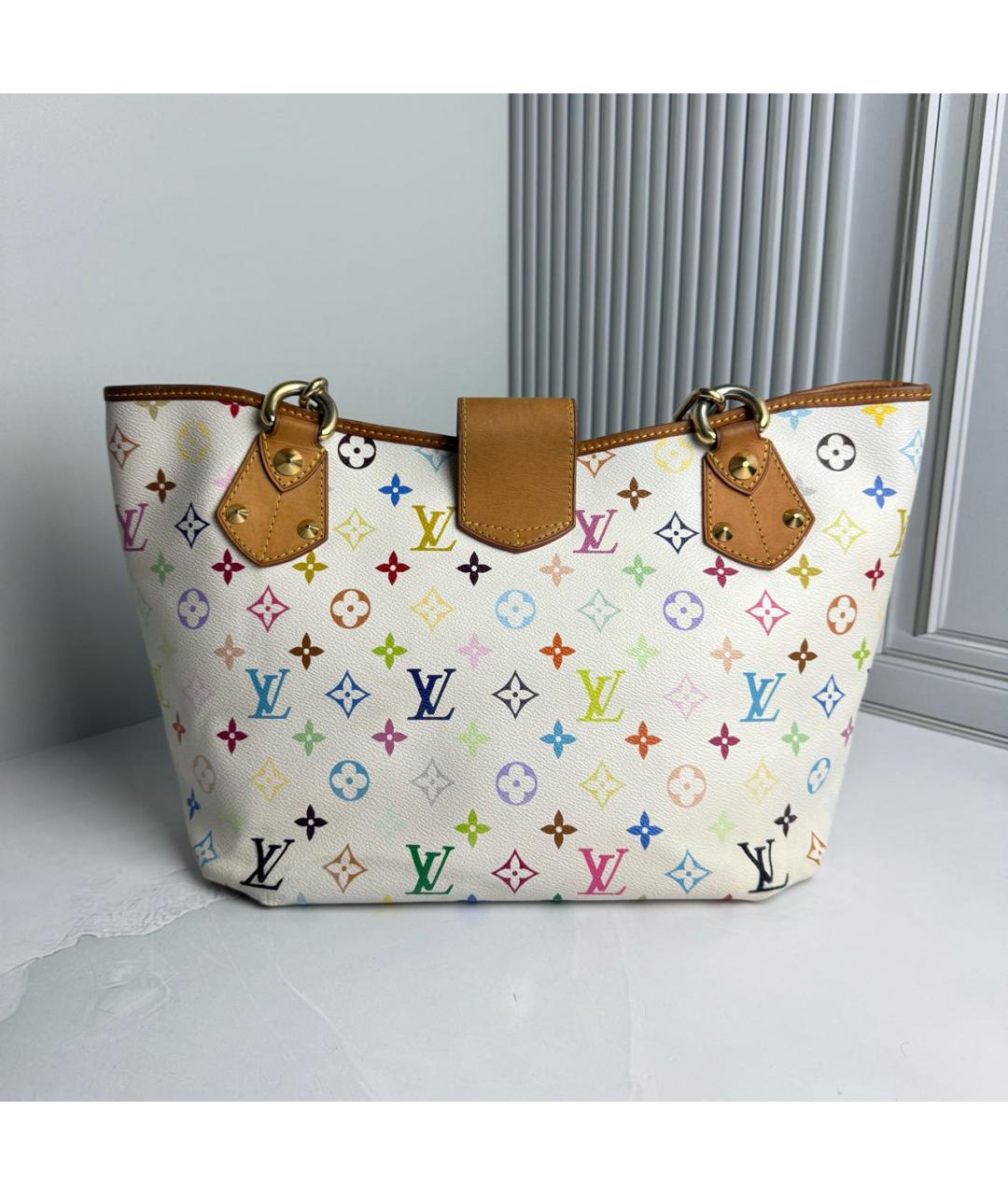 LOUIS VUITTON Белая сумка с короткими ручками из канвы, фото 3