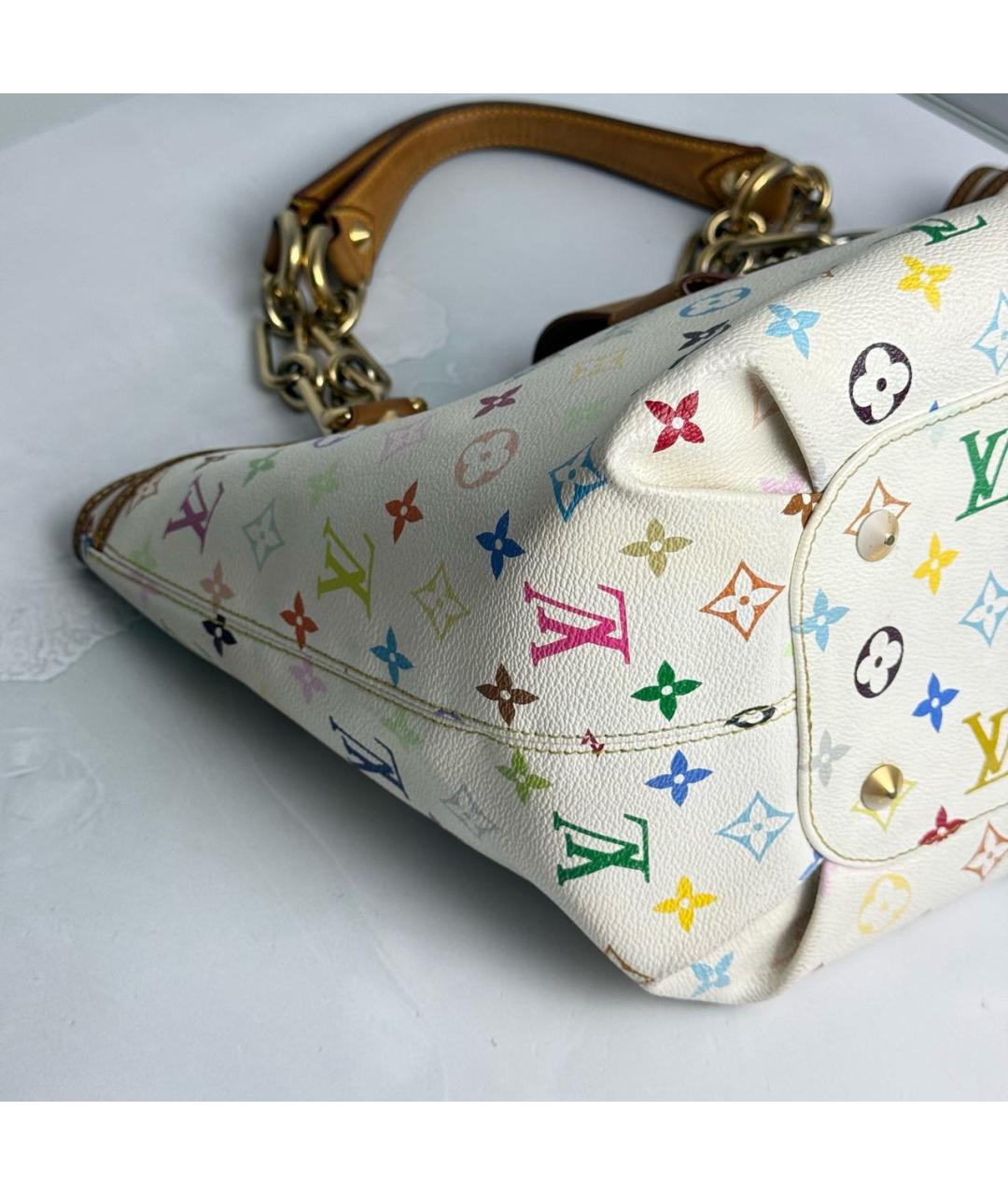 LOUIS VUITTON Белая сумка с короткими ручками из канвы, фото 6