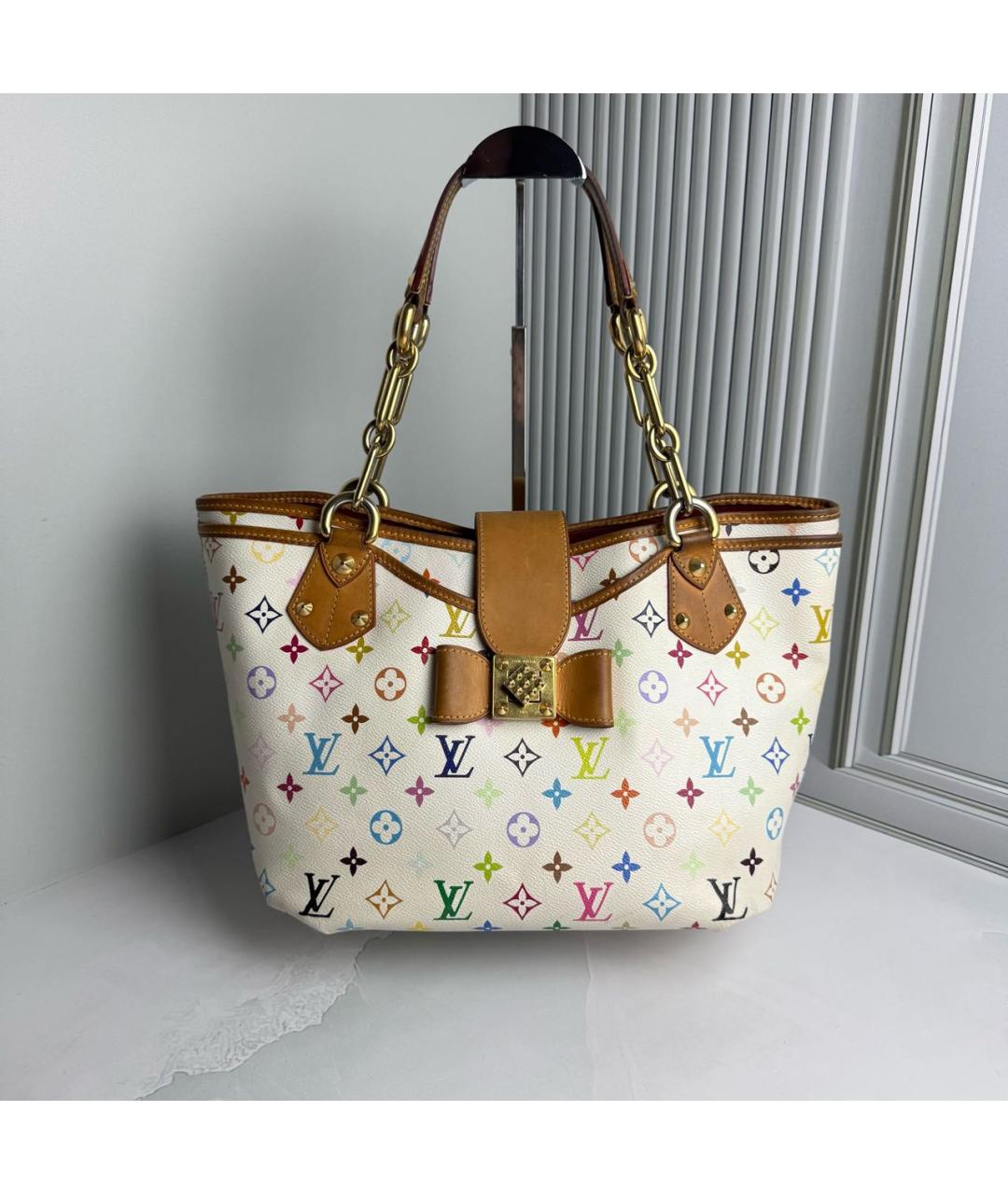 LOUIS VUITTON Белая сумка с короткими ручками из канвы, фото 9
