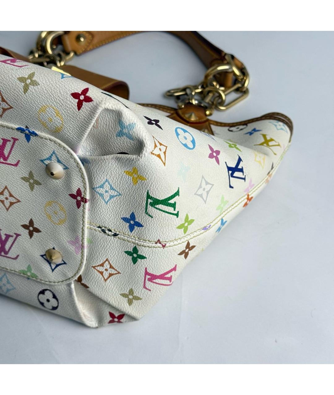 LOUIS VUITTON Белая сумка с короткими ручками из канвы, фото 7