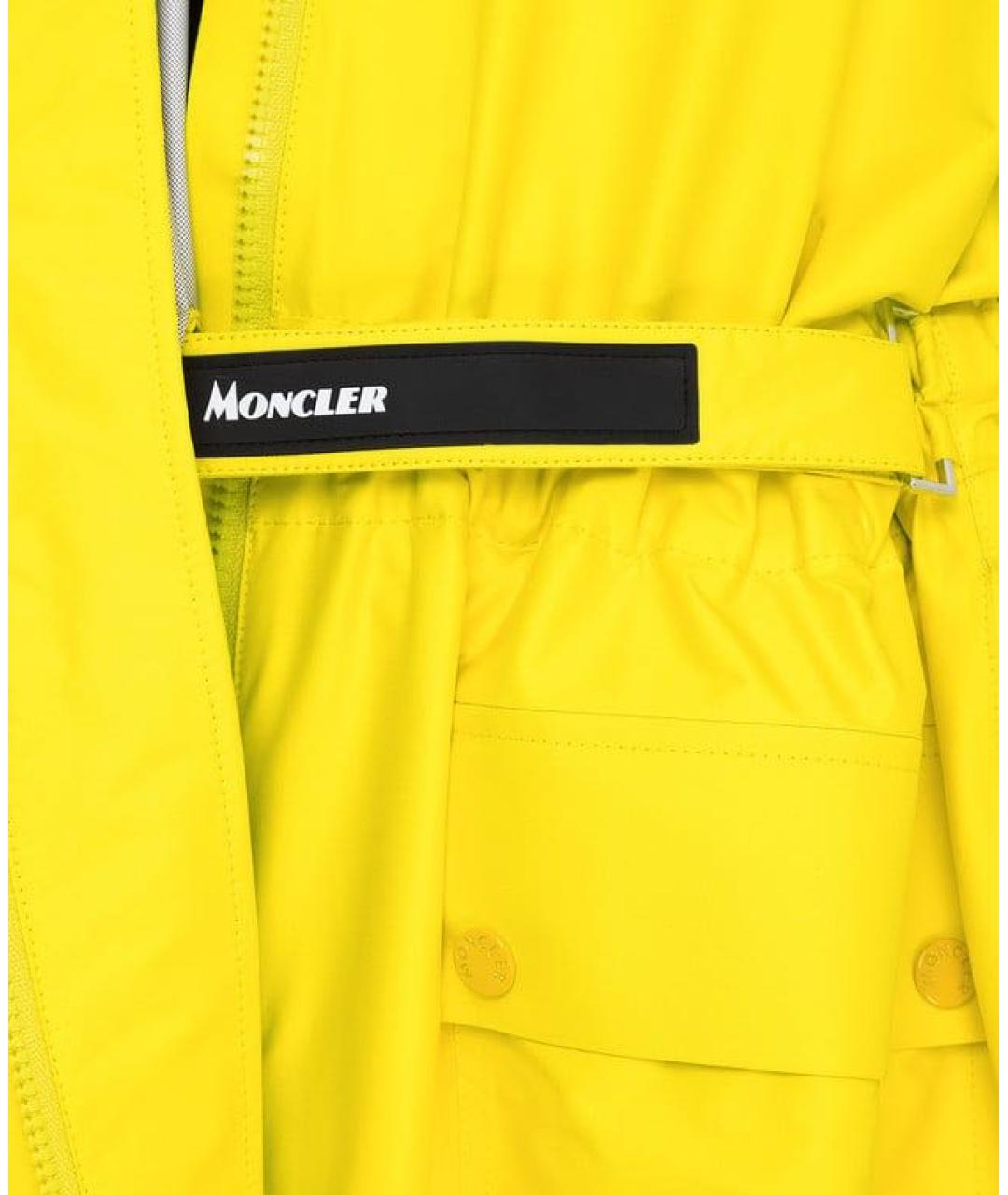 MONCLER Желтый полиамидовый тренч/плащ, фото 4