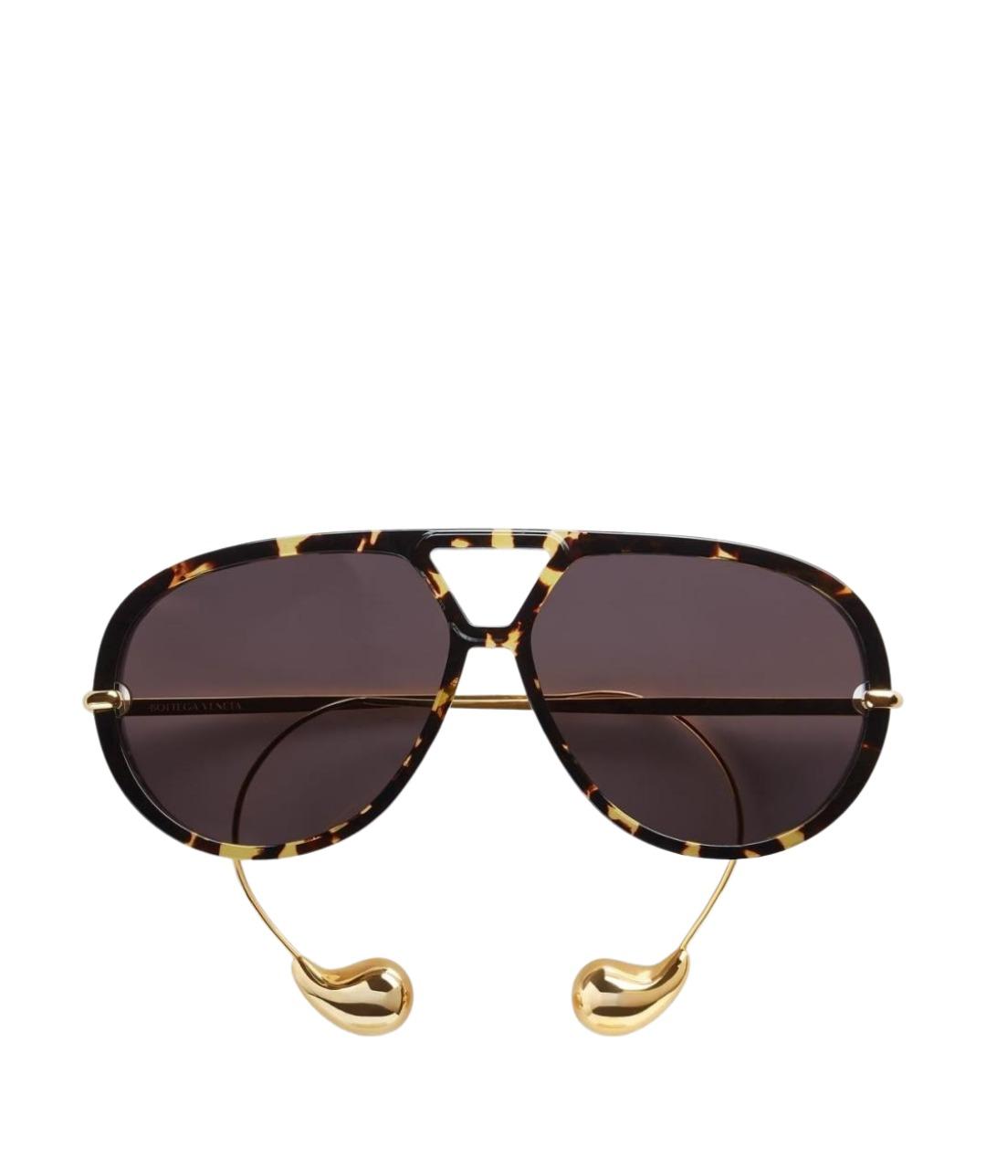 BOTTEGA VENETA Коричневые пластиковые солнцезащитные очки, фото 1