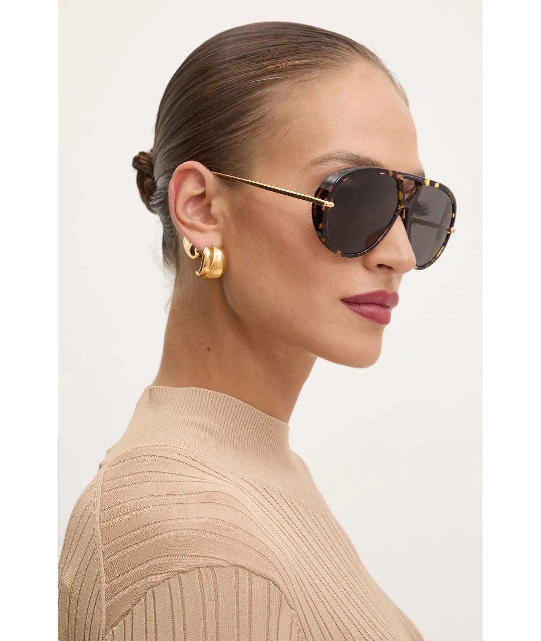 BOTTEGA VENETA Коричневые пластиковые солнцезащитные очки, фото 6