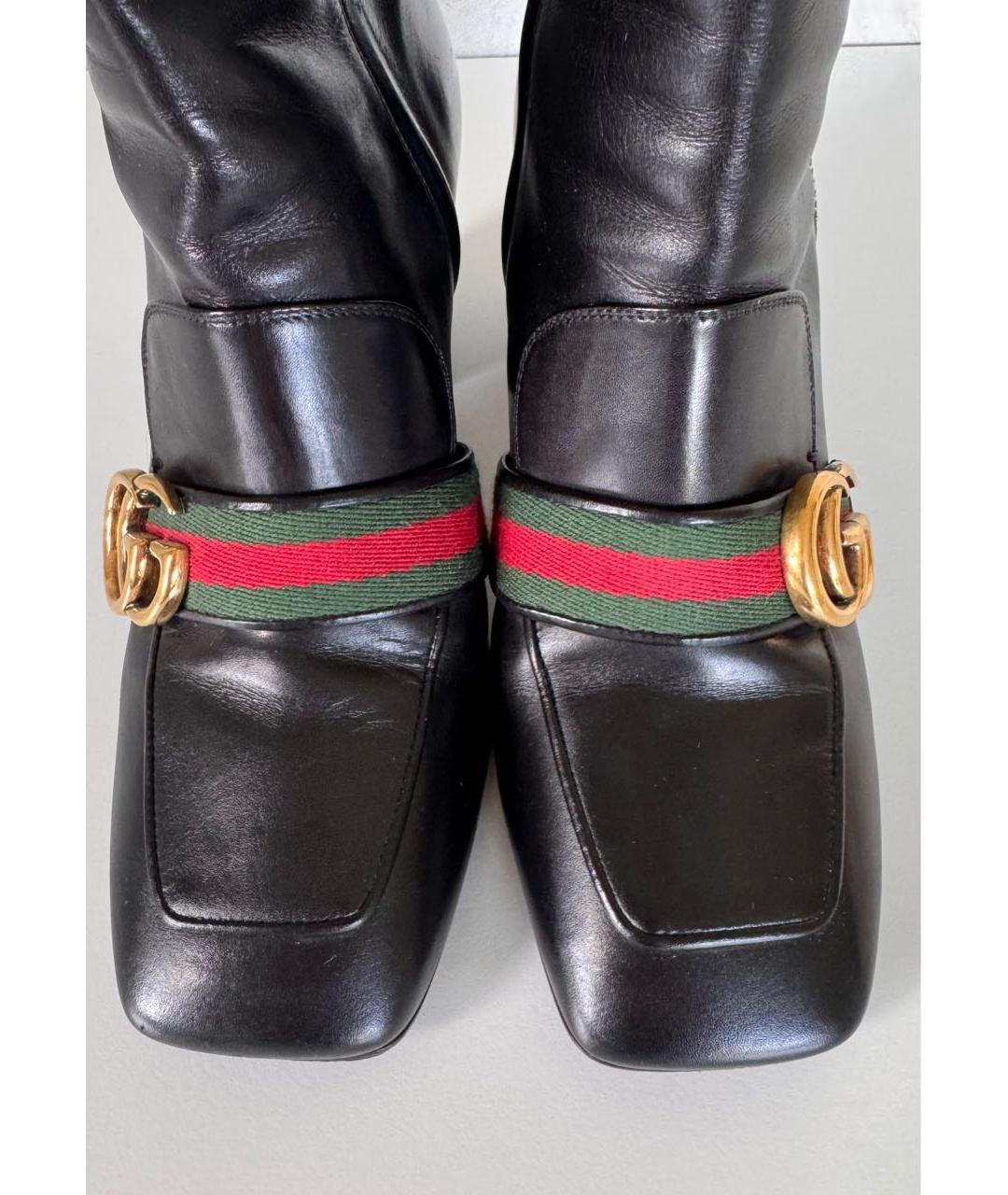 GUCCI Черные кожаные ботильоны, фото 7