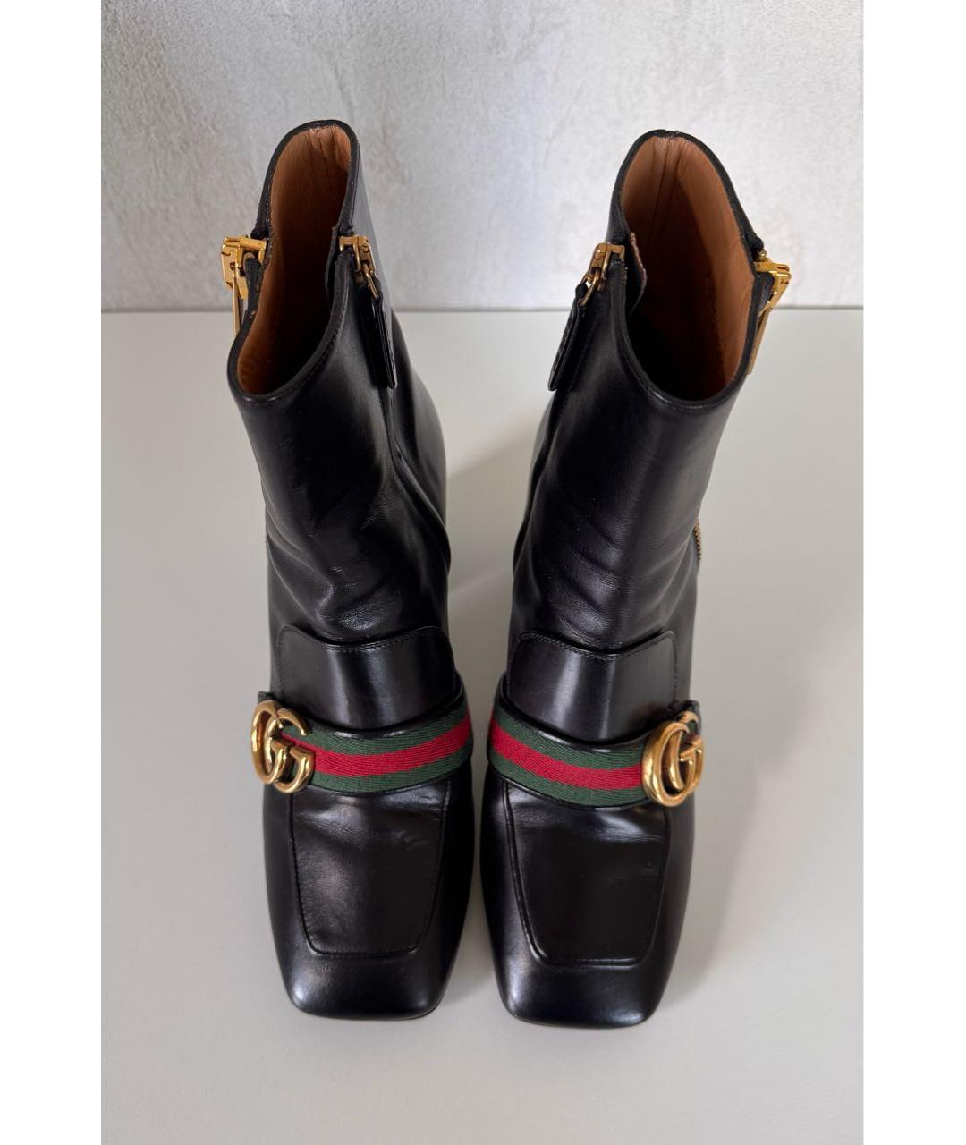 GUCCI Черные кожаные ботильоны, фото 2