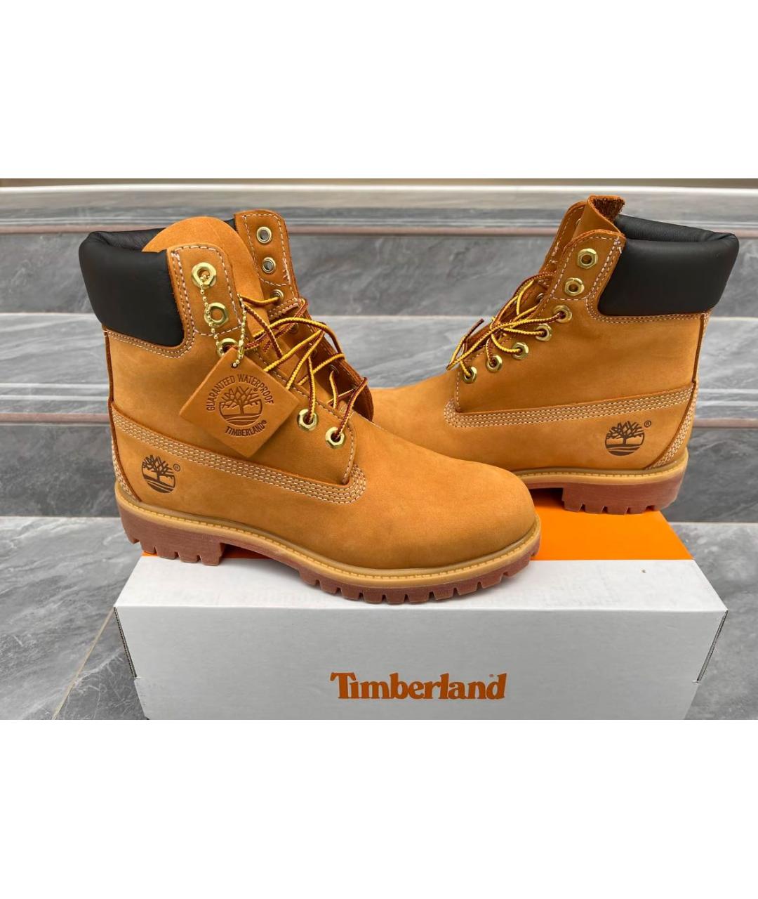TIMBERLAND Горчичные кожаные высокие ботинки, фото 6
