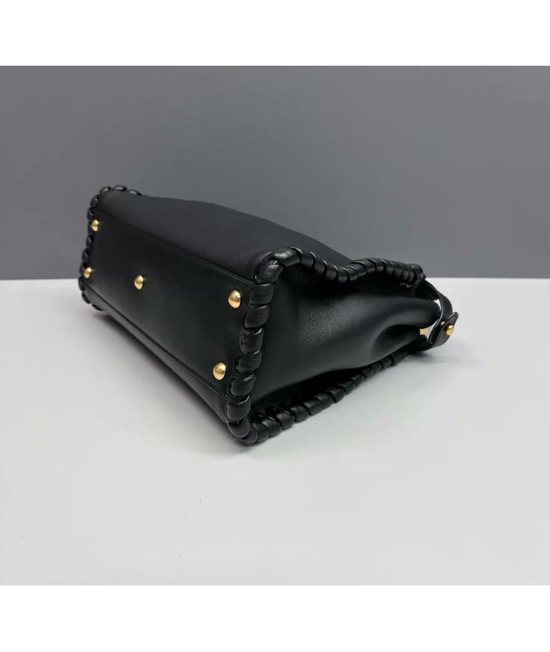 FENDI Черная кожаная сумка тоут, фото 5