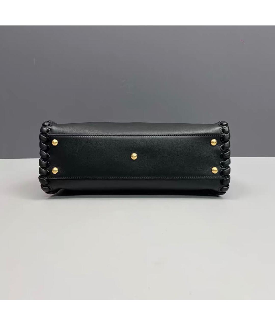 FENDI Черная кожаная сумка тоут, фото 4