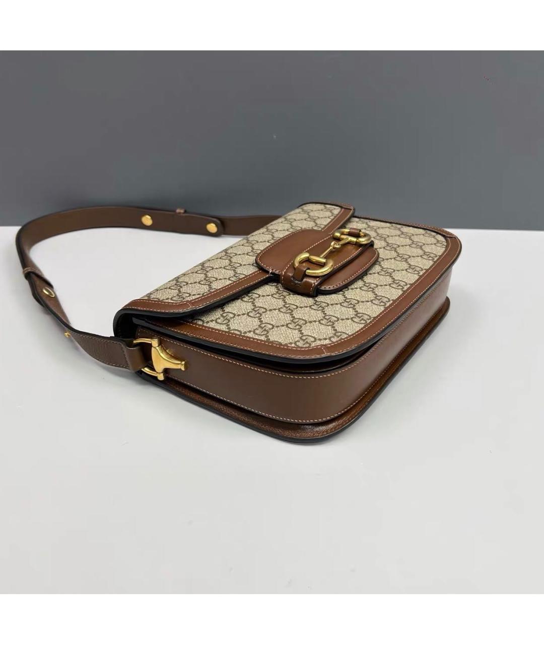 GUCCI Коричневая кожаная сумка через плечо, фото 3