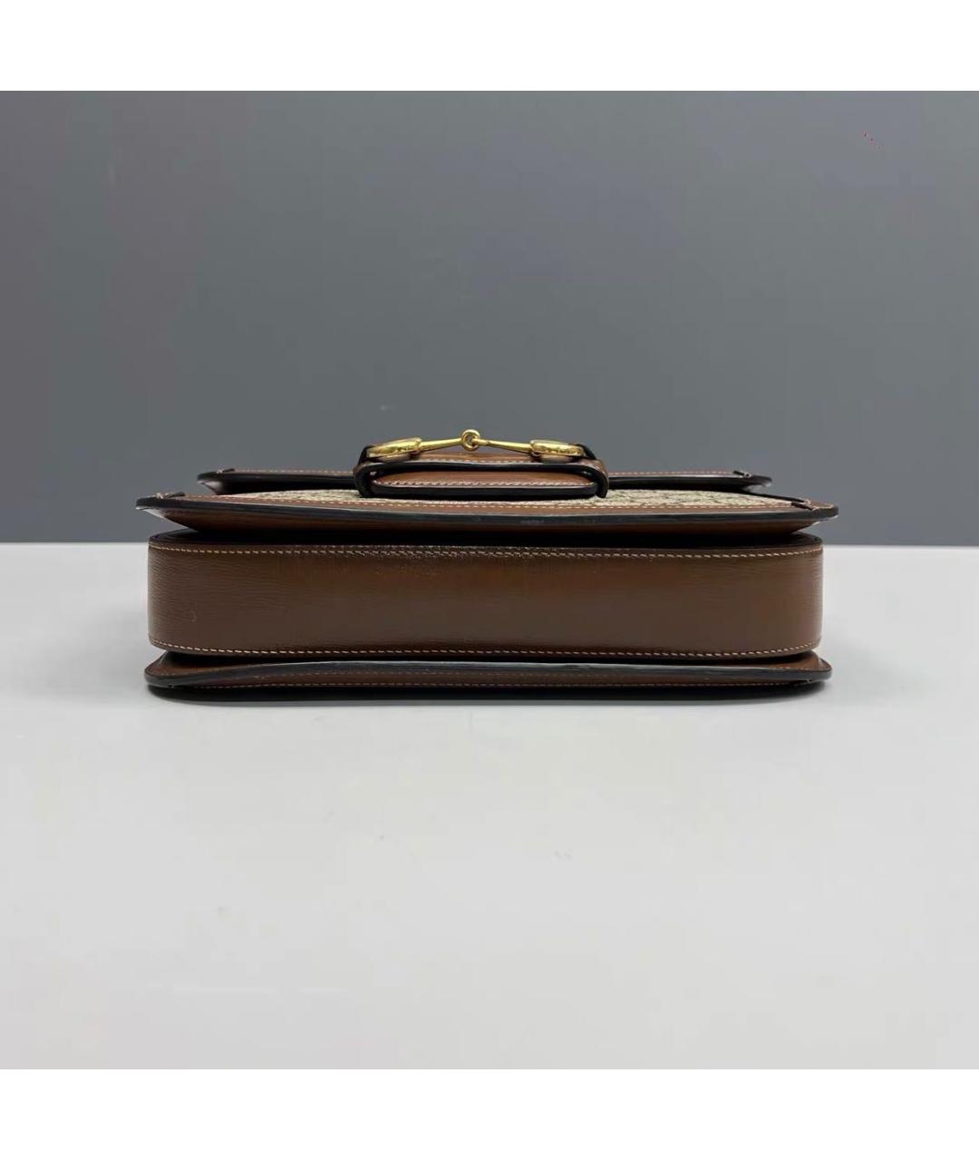 GUCCI Коричневая кожаная сумка через плечо, фото 5