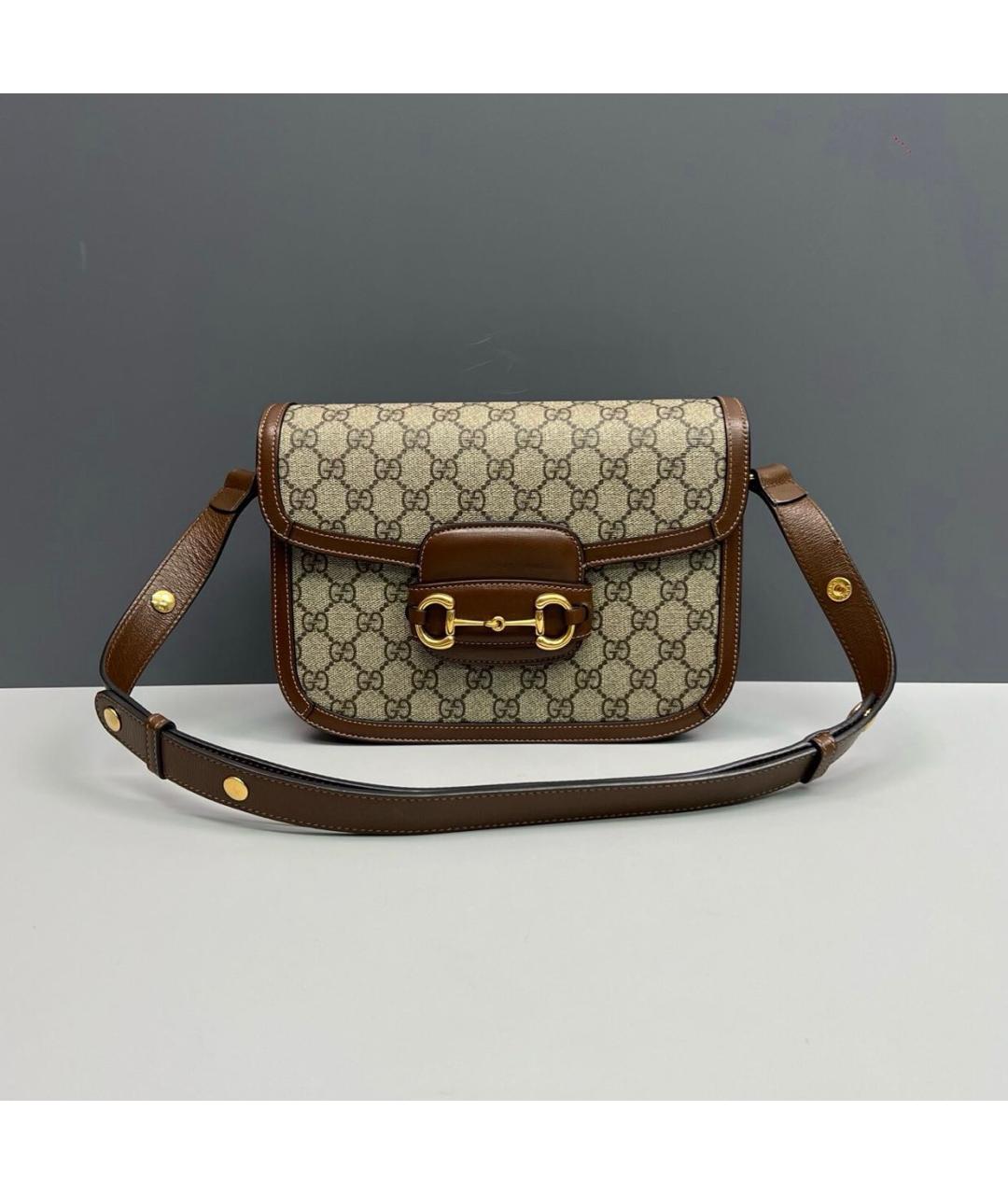 GUCCI Коричневая кожаная сумка через плечо, фото 8