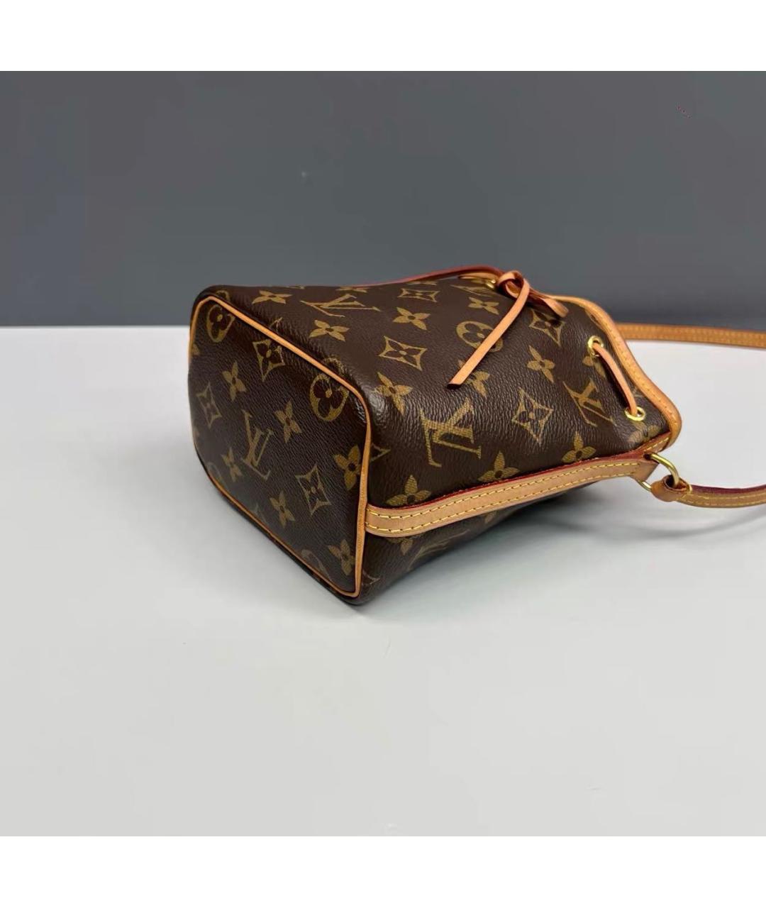 LOUIS VUITTON Коричневая кожаная сумка через плечо, фото 5