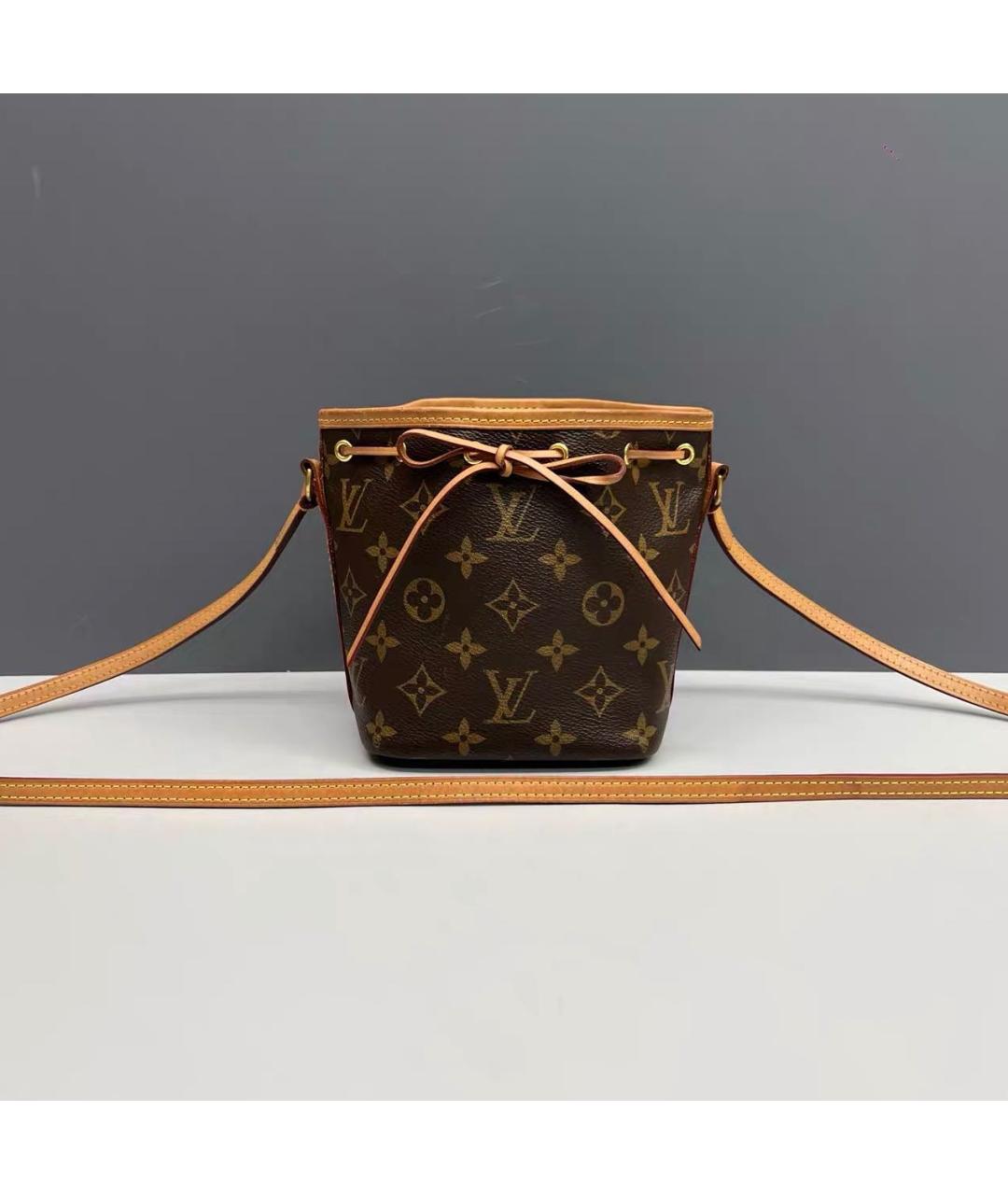 LOUIS VUITTON Коричневая кожаная сумка через плечо, фото 8