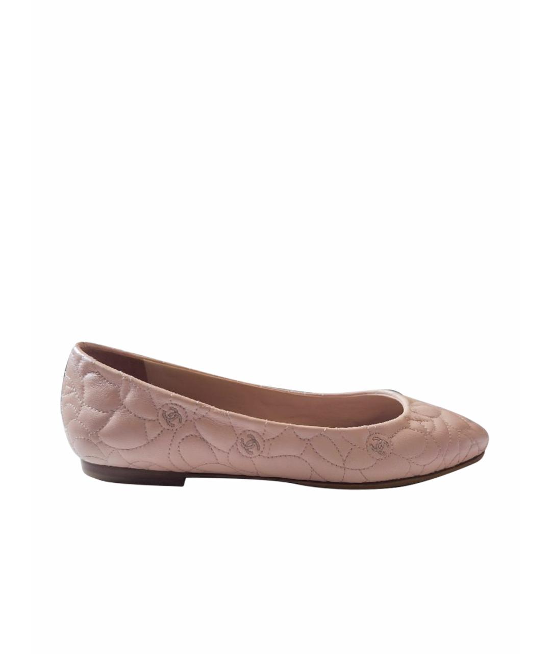 CHANEL Розовые кожаные балетки, фото 1