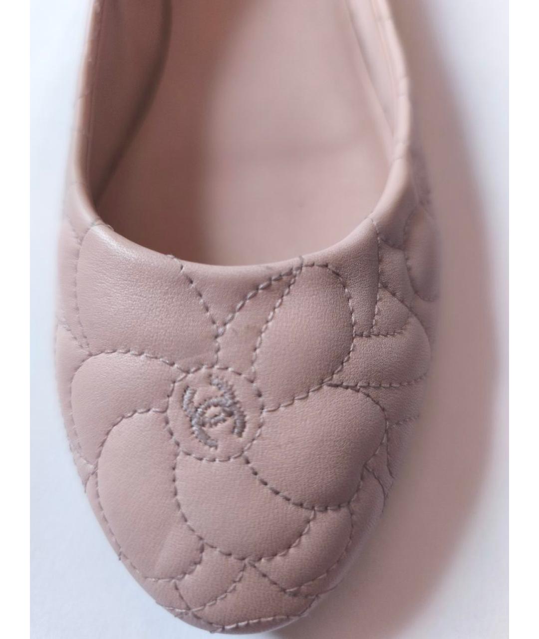 CHANEL Розовые кожаные балетки, фото 7