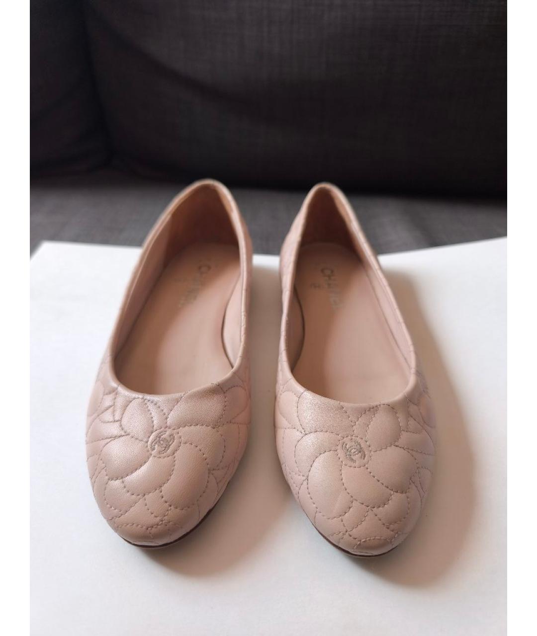 CHANEL Розовые кожаные балетки, фото 2