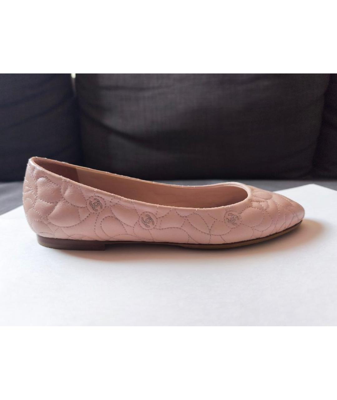 CHANEL Розовые кожаные балетки, фото 10
